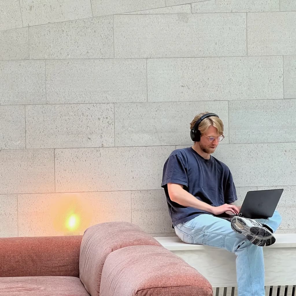Person working on a startup with a laptop